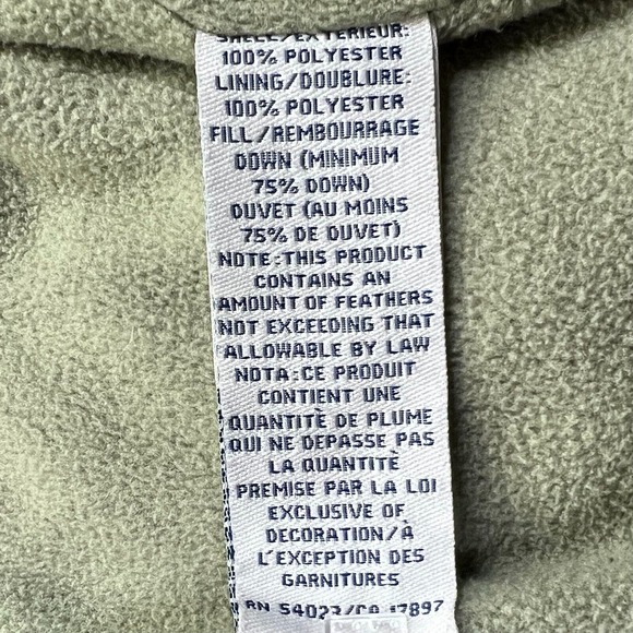Vtg Old Navy Down Puffer Jacket Womens Small Green Packable Hood Fleece Lined - Picture 8 of 16